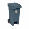 BIDONE CARRELLATO LT.120 GRIGIO CON PEDALE E RUOTE STEFANPLAST