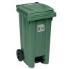 BIDONE CARRELLATO LT.120 VERDE CON PEDALE E RUOTE STEFANPLAST