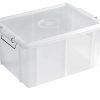 CASSETTA BOX CON COPERCHIO 45X35X25 TRASPARENTE GIGANPLAST