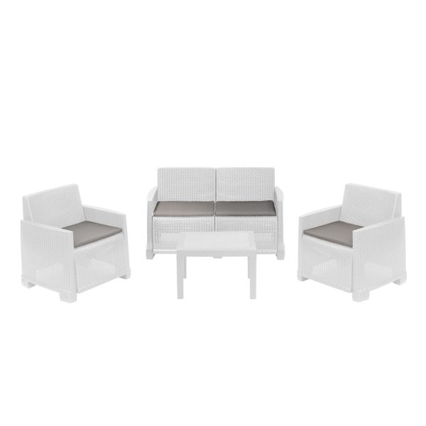 ipae_progarden_set_002_white SET DIVANO ISEO BIANCO TAVOLINO + DIVANO + 2 POLTRONE + CUSCINI "PROGARDEN"