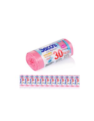 SACCHI PATTUMIERA 40X55 ROSA CON MANIGLIE PZ.30