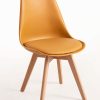 sedia-synk-basic SEDIA POLIPROPILENE CON SEDUTA COLOR SENAPE GAMBE IN LEGNO