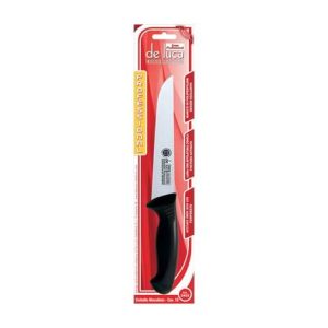 COLTELLO MACELLAIO CM.18  INOX MANICO PLASTICA ACCIAIO TEMPERATO "DE LUCA"