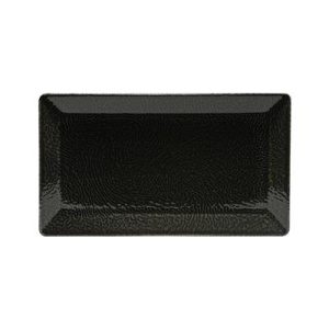 603_0838_1 PIATTO RETTANGOLARE KIMI 29X17,5 SEGMENTI NERO SATURNIA