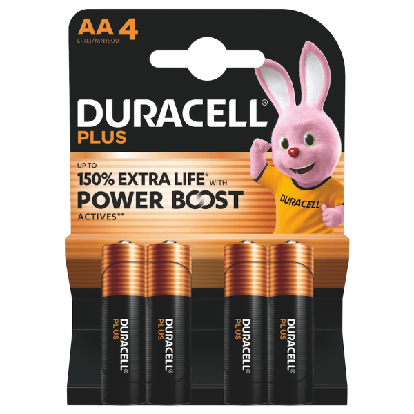 PACKSHOT_EA_PLUS_AA_4_KP_5000394176027_5019102_FOP DURACELL POWERBOST STILO ALKALINE 1.5V LR06 "AA4" BLISTER 4 PZ