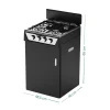 CUCINA MOBILE 4 FUOCHI CON PORTABOMBOLE IN METALLO NERO 48,5X45X65H