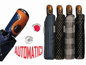 656402 OMBRELLO PIOGGIA AUTOMATICO FIBER PONGEE CRAVATTA*